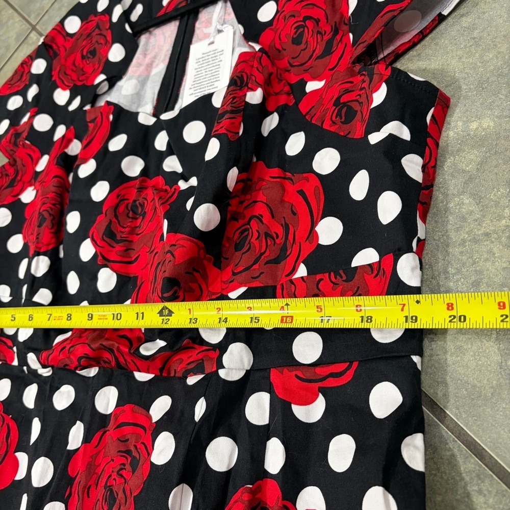NWT Grace Karin Rose Polka Dot Rockabilly Pinup Retro Party Bodycon Dress 3XL - Picture 10 of 11